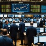 Graphique illustrant la baisse des marchés financiers